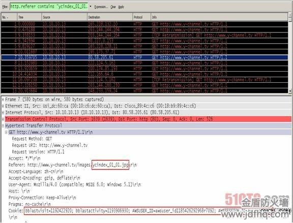 HTTP Get攻擊捉包狀態(tài)